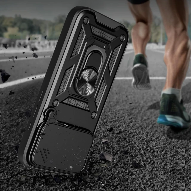 Чохол Hurtel Hybrid Armor Camshield для iPhone 17 Pro Max Чорний (5907769379406)