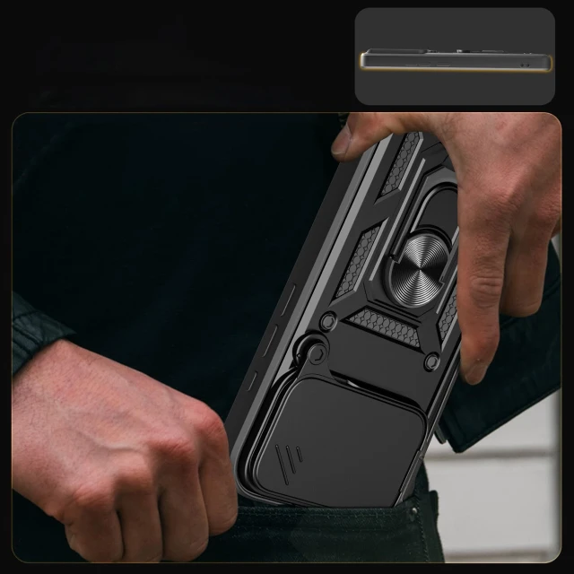 Чохол Hurtel Hybrid Armor Camshield для iPhone 17 Pro Max Чорний (5907769379406)