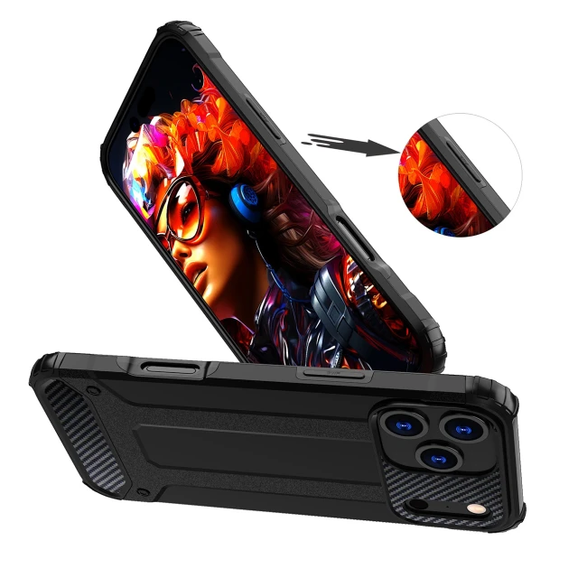 Чехол Hurtel Hybrid Armor для iPhone 17 Pro Черный (5907769379437)