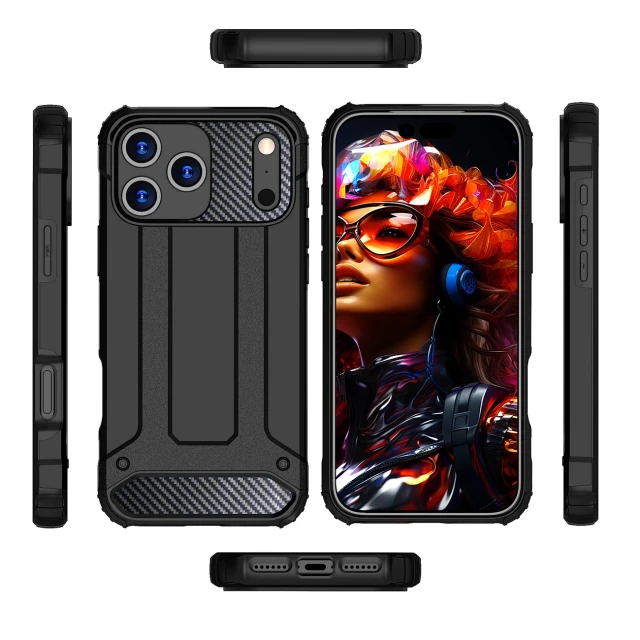 Чохол Hurtel Hybrid Armor для iPhone 17 Pro Max Black (5907769379444)