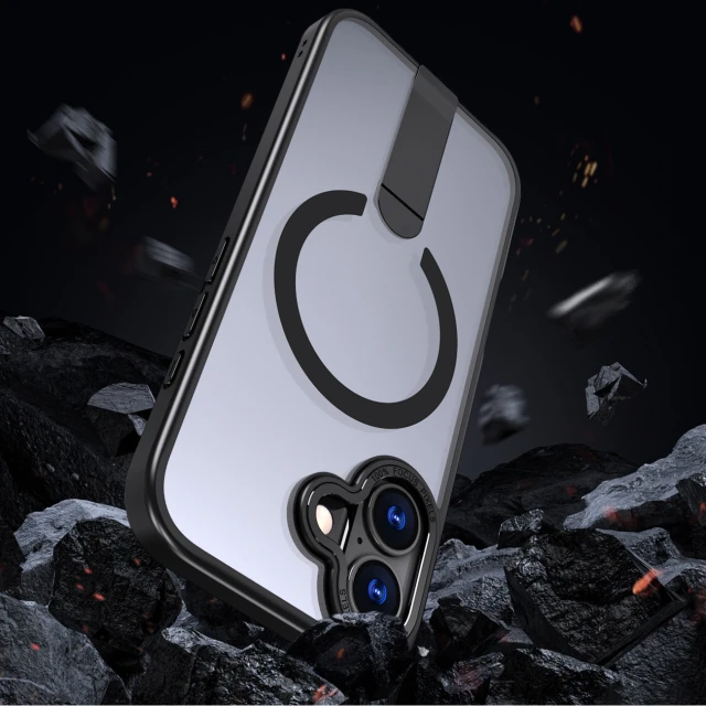 Чохол Hurtel Hybrid Armor X для iPhone 17 Black with MagSafe (5907769379451)
