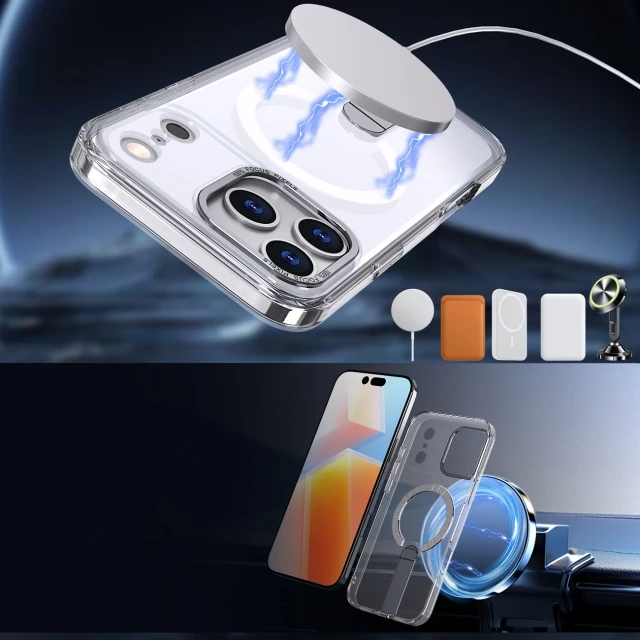 Чохол Hurtel Hybrid Armor X для iPhone 17 Pro Transparent with MagSafe (5907769379499)