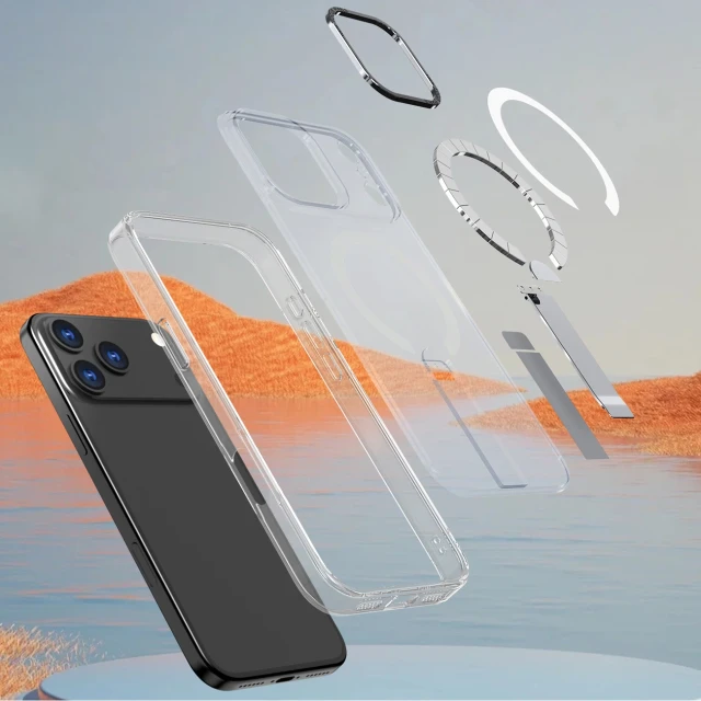 Чохол Hurtel Hybrid Armor X для iPhone 17 Pro Transparent with MagSafe (5907769379499)