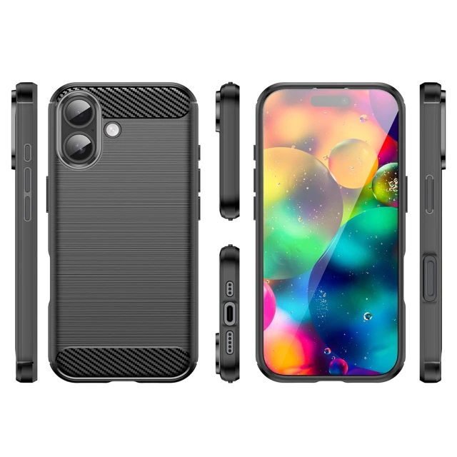 Чехол Hurtel Carbon Case для iPhone 17 Black (5907769379512)