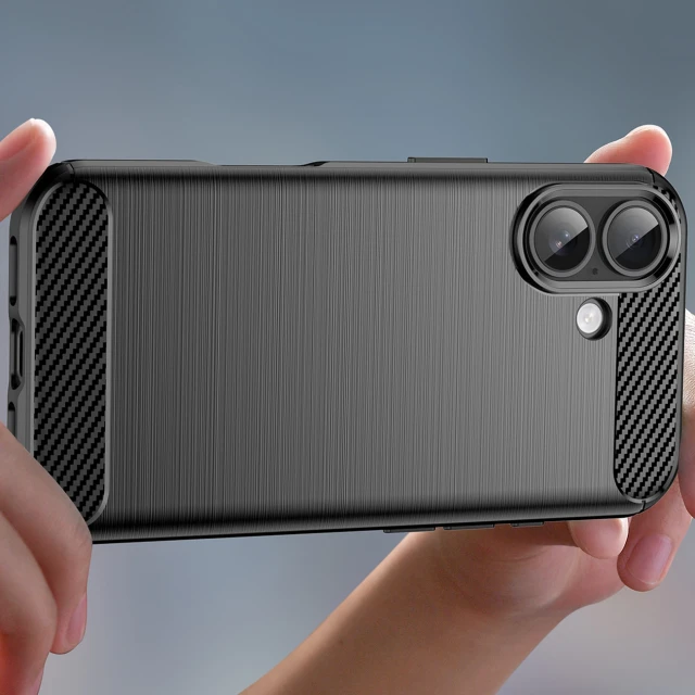 Чехол Hurtel Carbon Case для iPhone 17 Black (5907769379512)