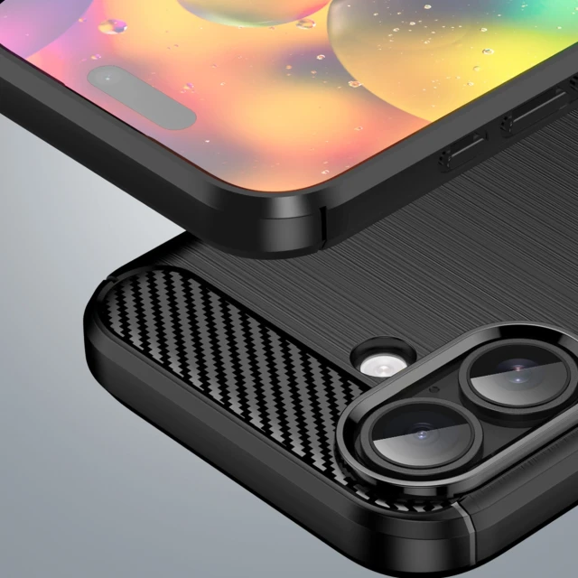 Чехол Hurtel Carbon Case для iPhone 17 Black (5907769379512)
