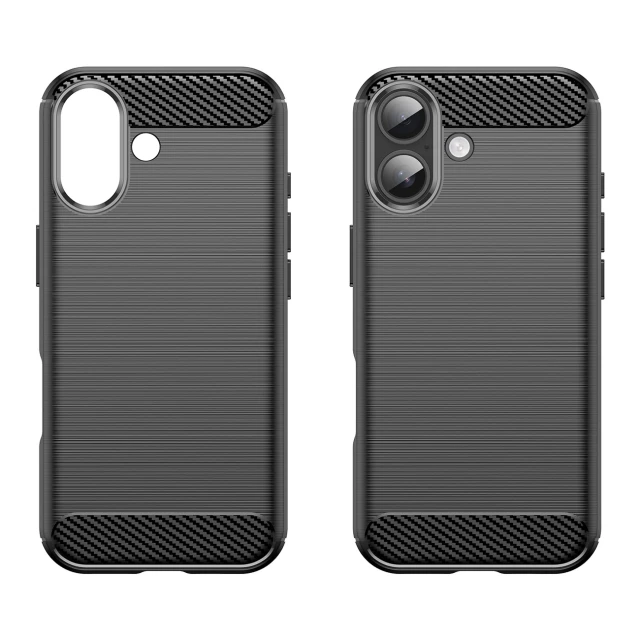 Чехол Hurtel Carbon Case для iPhone 17 Black (5907769379512)