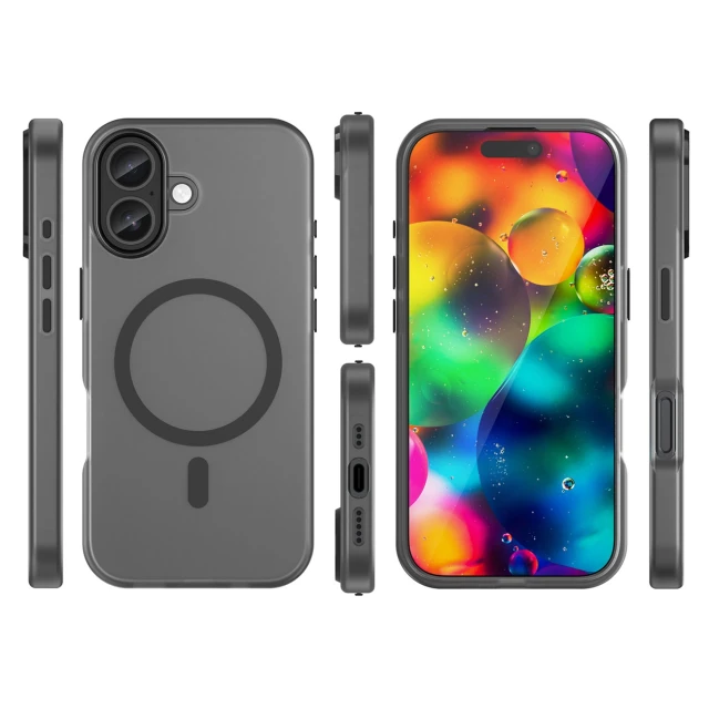 Чохол Hurtel Magnetic Abrasive для iPhone 17 Black with MagSafe (5907769379680)