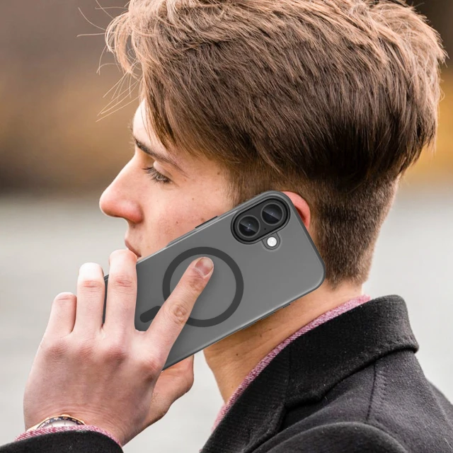 Чохол Hurtel Magnetic Abrasive для iPhone 17 Black with MagSafe (5907769379680)