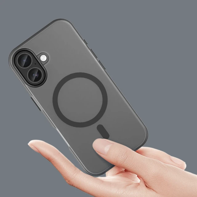 Чохол Hurtel Magnetic Abrasive для iPhone 17 Black with MagSafe (5907769379680)