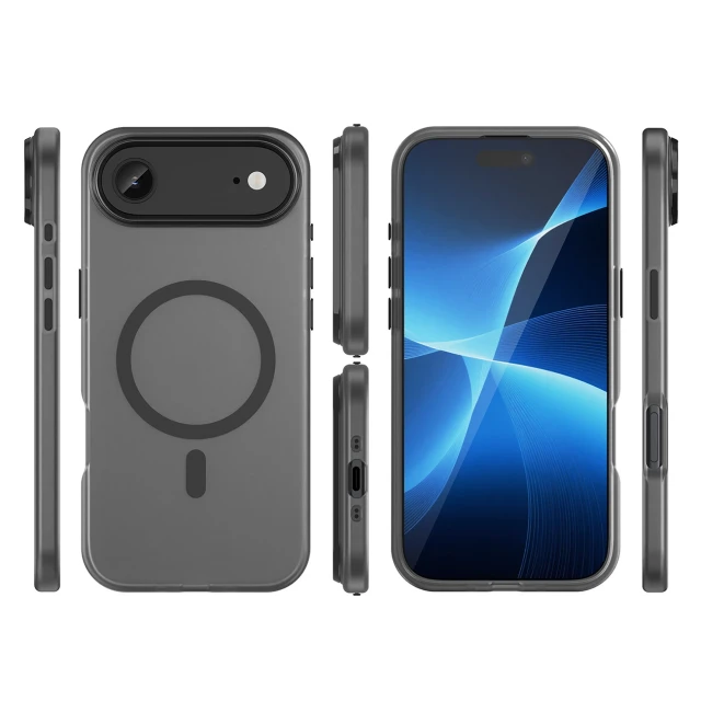 Чехол Hurtel Magnetic Abrasive для iPhone 17 Air Черный with MagSafe (5907769379697)