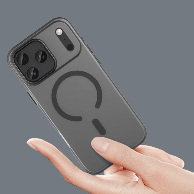 Чехол Hurtel Magnetic Abrasive для iPhone 17 Pro Max Matowy Black with MagSafe (5907769379710)