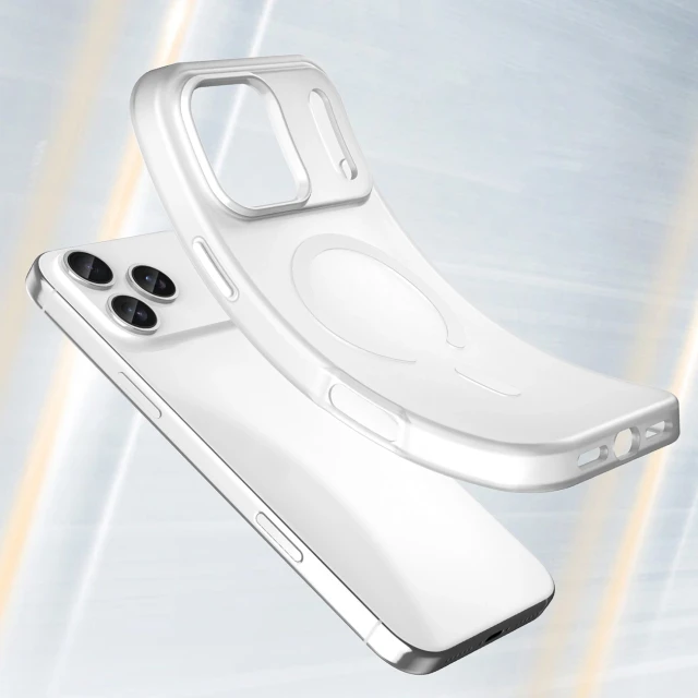 Чехол Hurtel Magnetic Abrasive для iPhone 17 Pro Max Matowy White with MagSafe (5907769379758)