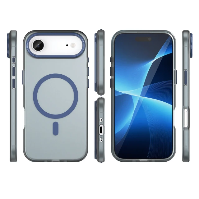 Чохол Hurtel Magnetic Abrasive для iPhone 17 Air Матовий синій with MagSafe (5907769379772)