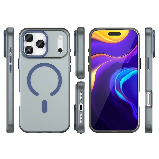 Чохол Hurtel Magnetic Abrasive для iPhone 17 Pro Max Матовий синій with MagSafe (5907769379796)