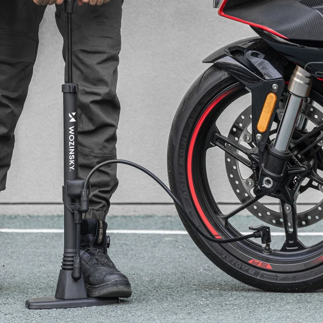 Велосипедний насос Wozinsky WPR-02 підлоговий чорний (5907769380792)