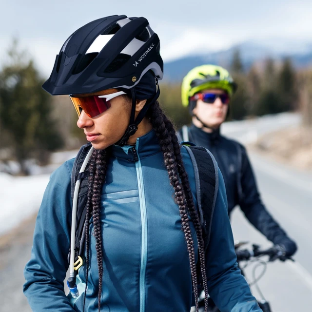 Велошолом MTB Wozinsky легкий L - чорно-сріблястий (5907769380839)