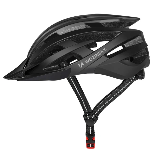 Велосипедний шолом Wozinsky MTB з задньою USB-лампою M чорний (5907769380877)