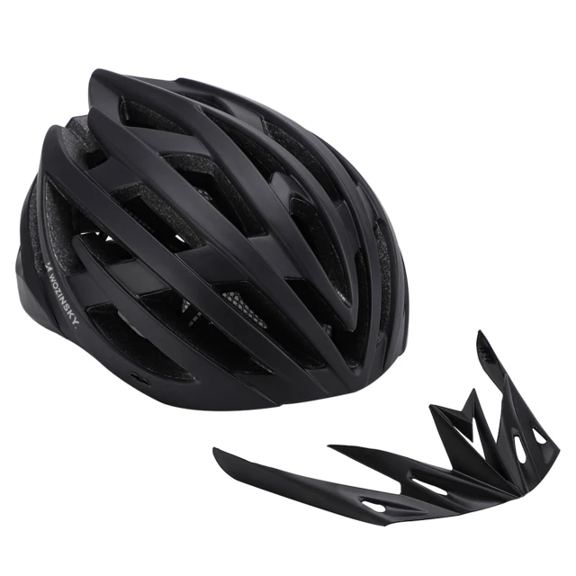 Велосипедний шолом Wozinsky MTB з задньою USB-лампою M чорний (5907769380877)