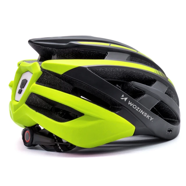 Велосипедний шолом Wozinsky MTB з задньою USB-лампою L Black-Yellow (5907769380914)