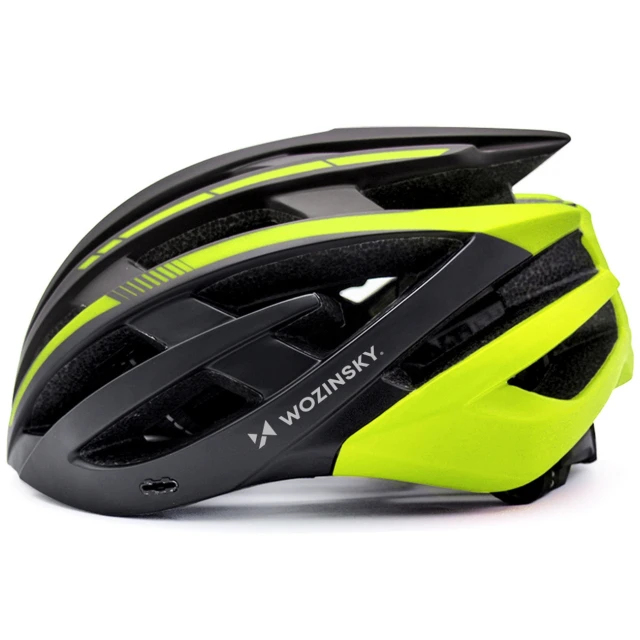 Велосипедний шолом Wozinsky MTB з задньою USB-лампою L Black-Yellow (5907769380914)