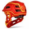 Дитячий велосипедний шолом Wozinsky Fullface з задньою USB-лампою S Red-Yellow (5907769381003)