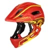 Дитячий велосипедний шолом Wozinsky Fullface з задньою USB-лампою S Red-Yellow (5907769381003)
