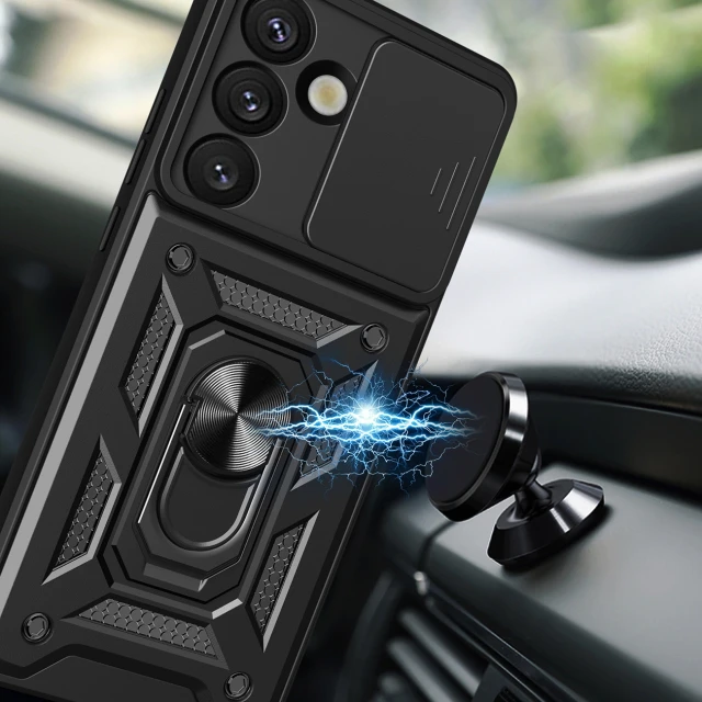 Чохол Hurtel Hybrid Armor Camshield для Samsung Galaxy S26 Plus Black (5907769381447)