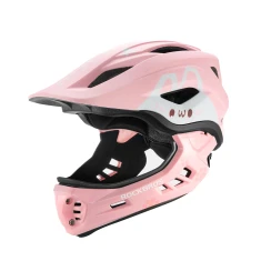 Велосипедний шолом Rockbros TT-32002 Rabbit дитячий зі знімною щелепою розмір M (54-58) рожевий (5907769382239)