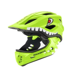 Велосипедный шлем Rockbros TT-32004 Shark детский со съемной челюстью размер M (54-58) зеленый (5907769382253)
