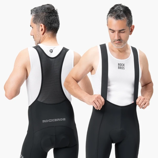 Велоштаны Rockbros с лямками длинные 2XL Black (5907769382642)