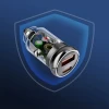 Автомобільний зарядний пристрій Wozinsky 65W USB-C PD + USB-A QC 3.0 Black (WCGWCW)
