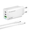 Зарядное устройство Wozinsky GaN 65W 2xUSB-C + USB-A с кабелем C-C White (WDCCBC)