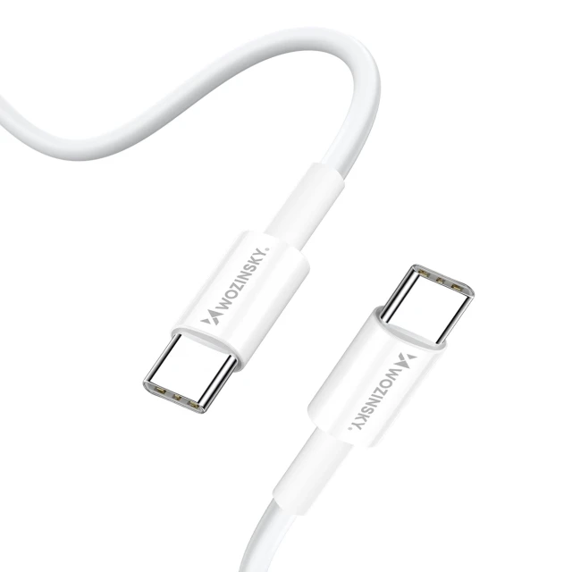 Зарядное устройство Wozinsky GaN 65W 2xUSB-C + USB-A с кабелем C-C White (WDCCBC)