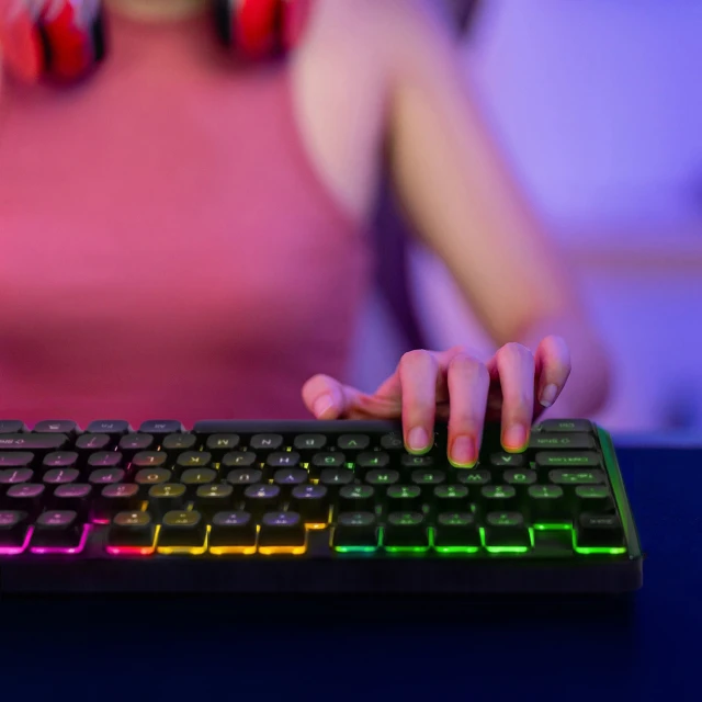 Клавіатура Wozinsky WKG-200 з колесом ігрова мембранна rainbow Black (WKG-200)