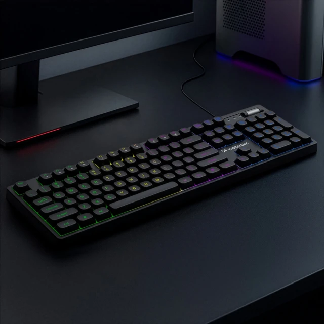 Клавіатура Wozinsky WKG-200 з колесом ігрова мембранна rainbow Black (WKG-200)