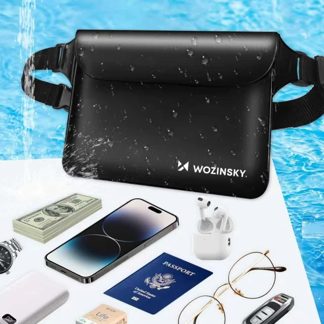 Поясна сумка Wozinsky WWS-01 водонепроникна PVC Black (WWS-01)