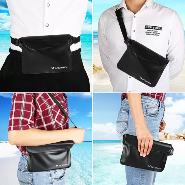 Поясна сумка Wozinsky WWS-01 водонепроникна PVC Black (WWS-01)