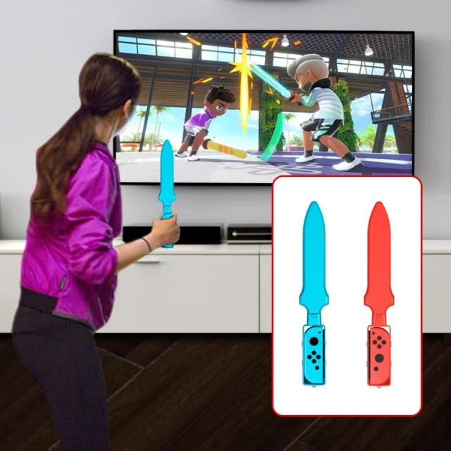 Набір аксесуарів Hurtel 10 в 1 для Nintendo Switch Sports Red and Blue (5907769384547)