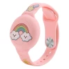 Браслет для AirTag силиконовый для ребенка Pink with Rainbow (WAT-46RT)