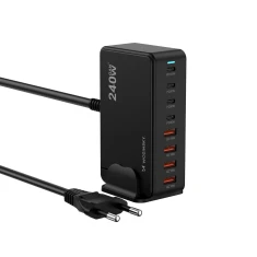 Зарядная станция Wozinsky 240W GaN QC3 Black (5907769385087)