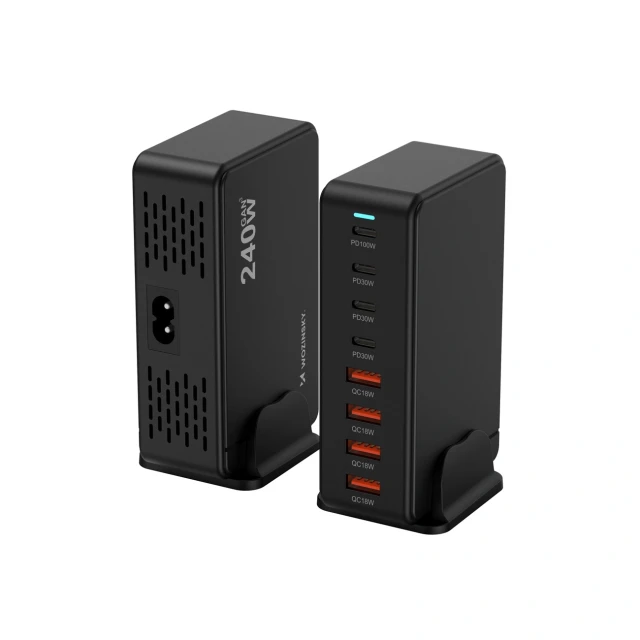 Зарядна станція Wozinsky 240W GaN QC3 Black (5907769385087)
