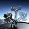 Автотримач Wozinsky WUS-CF29 3 в 1 на панель, скло та дефлектор гравітаційний Black (5907769385230)