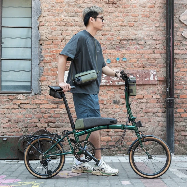 Велосумка Rockbros DB005 на раму 0.9L Black-Green (5907769386329)
