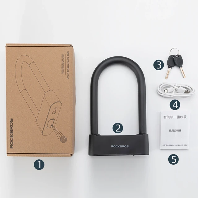Велозамок Rockbros 32210818001 SMART Black (5907769386756)
