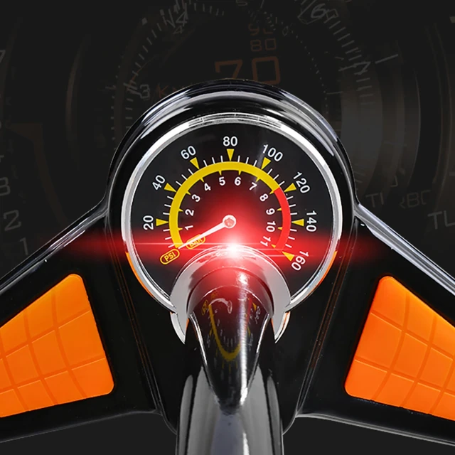 Підлоговий насос Rockbros GP6532B з манометром - чорно-помаранчевий (5907769386770)