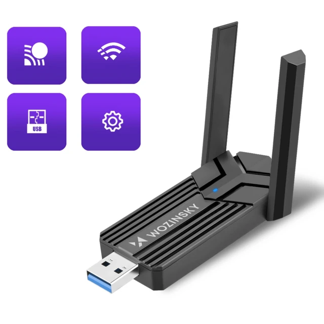Адаптер Wozinsky USB 3.0 WiFi 6 Black (5907769387388)