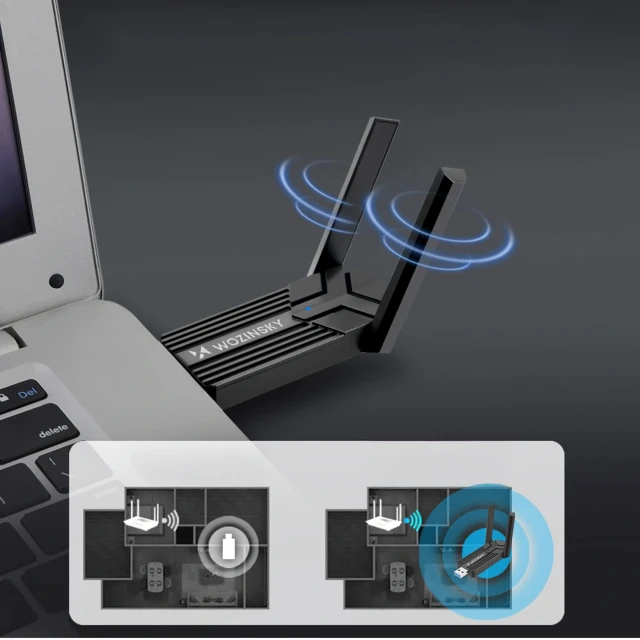 Адаптер Wozinsky USB 3.0 WiFi 6 Black (5907769387388)