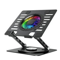 Підставка Wozinsky CoolBase RGB охолоджуюча з обертанням 360° для ноутбука і планшета Black (5907769387692)