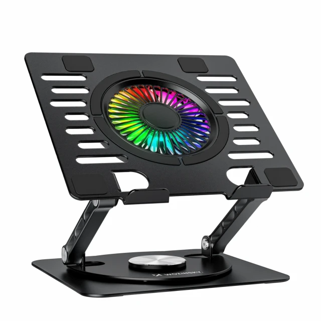 Підставка Wozinsky CoolBase RGB охолоджуюча з обертанням 360° для ноутбука і планшета Black (5907769387692)